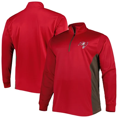 Men's Red Tampa Bay Buccaneers Big & Tall Quarter-Zip Top