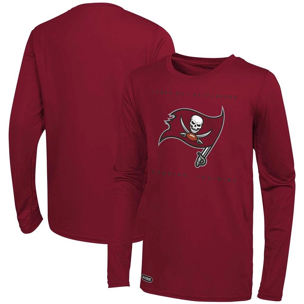 T-shirt rouge à manches longues pour hommes des Buccaneers de Tampa Bay Side Drill