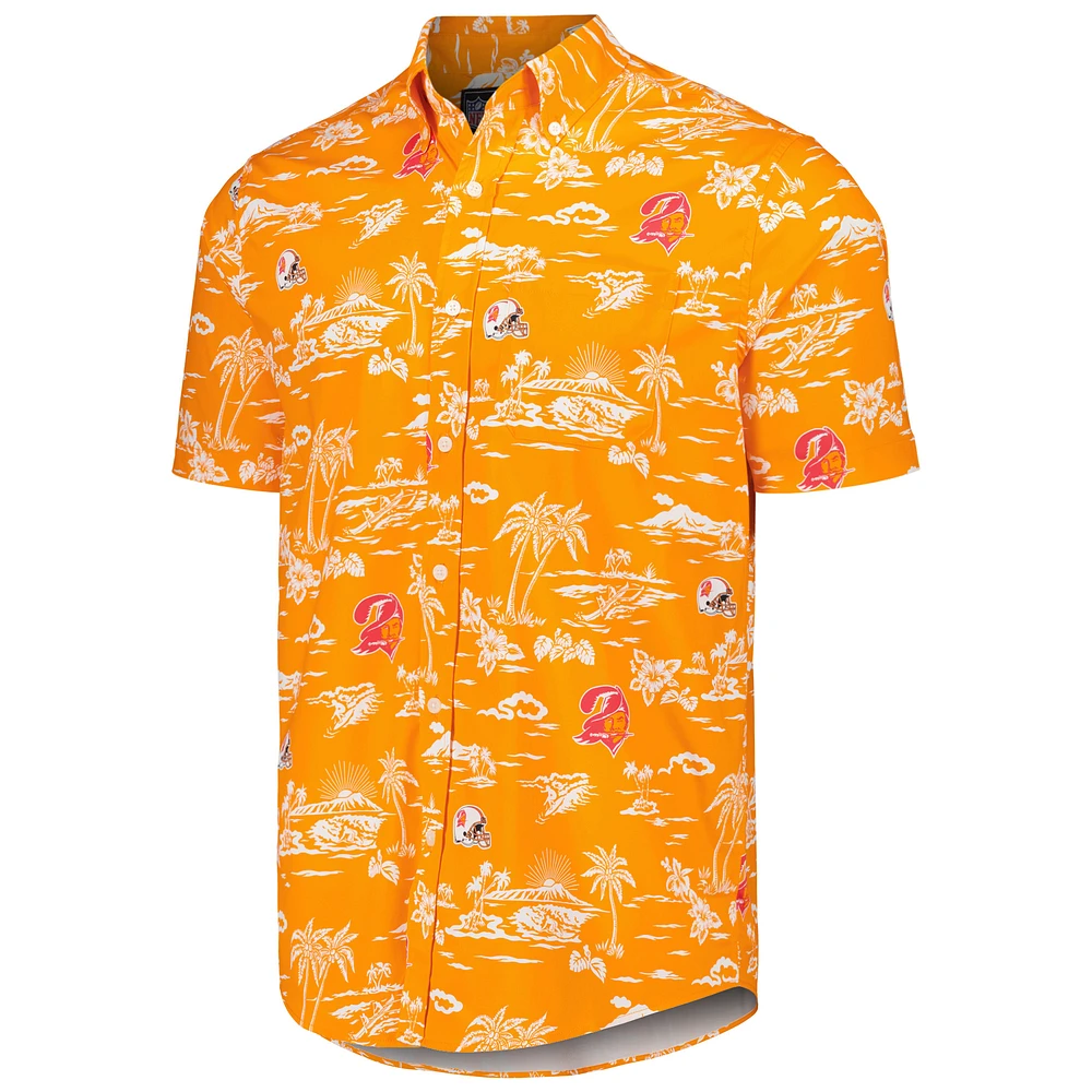 Chemise boutonnée à imprimé Kekai rétro des Buccaneers de Tampa Bay pour homme Reyn Spooner Orange