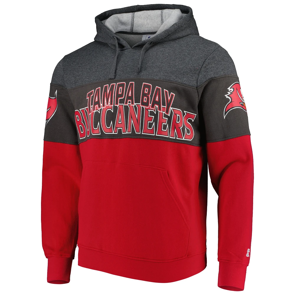 Sweat à capuche Starter Heather Charcoal/Rouge Tampa Bay Buccaneers Extreme pour homme