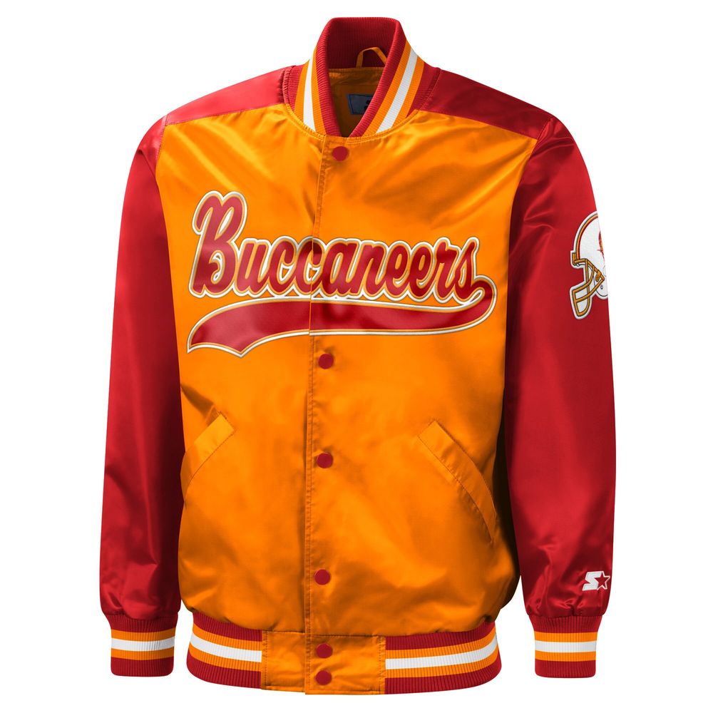 Men's Starter Orange/Red Tampa Bay Buccaneers Tradition Satin - Full-Snap Jacket