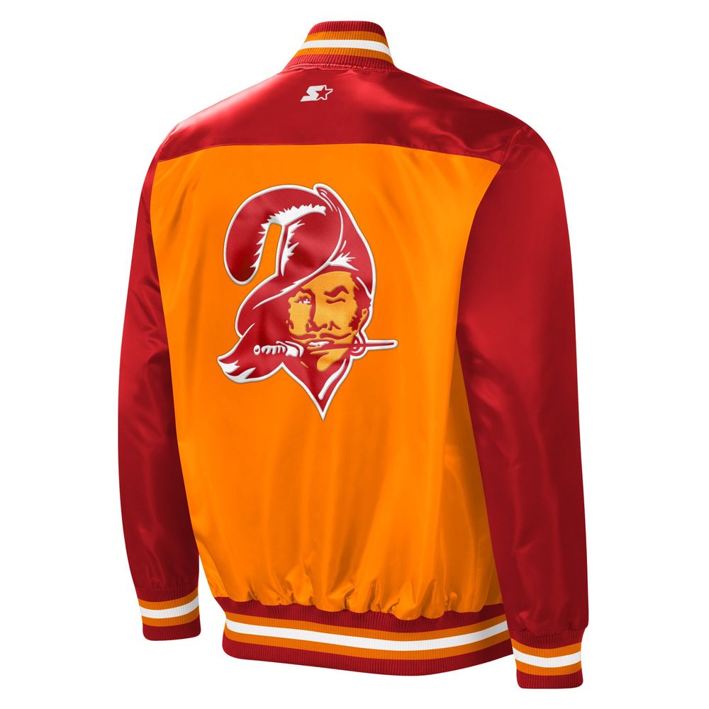 Men's Starter Orange/Red Tampa Bay Buccaneers Tradition Satin - Full-Snap Jacket