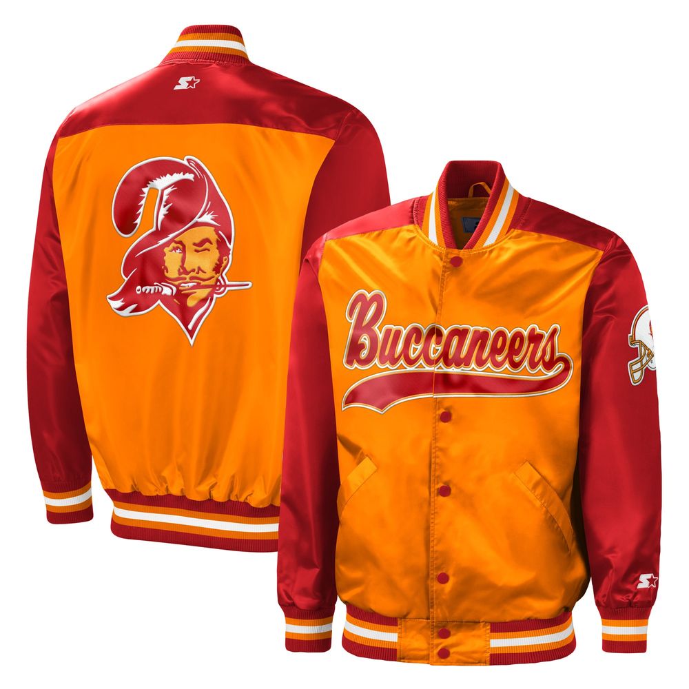 Men's Starter Orange Tampa Bay Buccaneers Varsity Satin Full-Snap Starter  Jacket