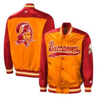 Men's Starter Orange/Red Tampa Bay Buccaneers Tradition Satin - Full-Snap Jacket