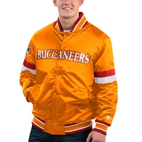 Men's Starter Orange Tampa Bay Buccaneers Gridiron Classics Home Game Satin Full-Snap Varsity Jacket