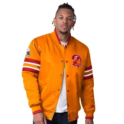 Veste universitaire à boutons-pression et logo vintage Scout I des Buccaneers de Tampa Bay pour homme, orange