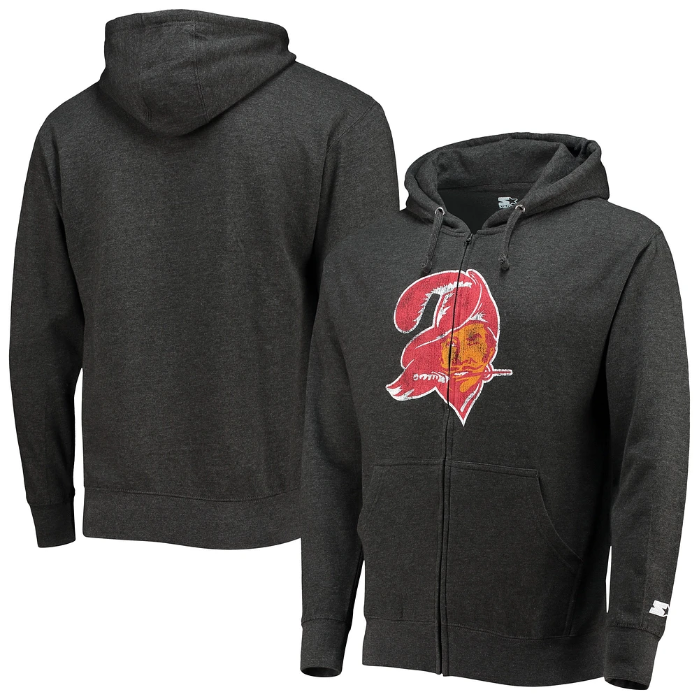 Sweat à capuche entièrement zippé Starter Pewter Tampa Bay Buccaneers pour homme