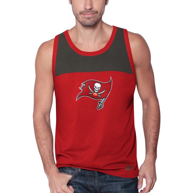 Démarreur rouge/étain Tampa Bay Buccaneers Touchdown Fashion pour homme - Débardeur