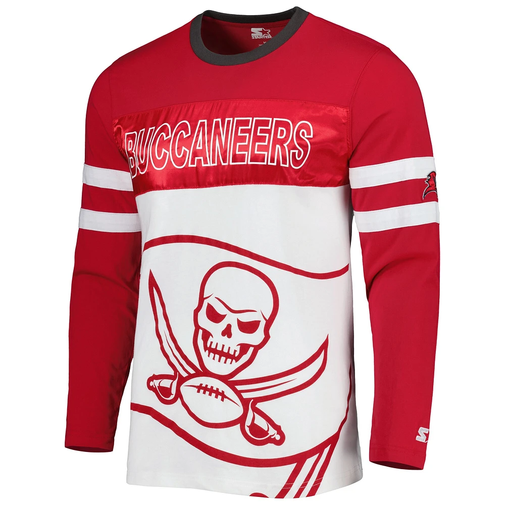 Men's Starter Red/White Tampa Bay Buccaneers Halftime Long Sleeve T-Shirt