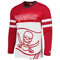 T-shirt à manches longues Starter rouge/blanc des Buccaneers de Tampa Bay pour homme