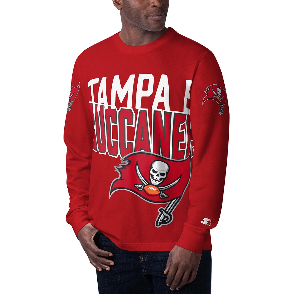 T-shirt à manches longues Starter Red Tampa Bay Buccaneers Clutch Hit pour homme