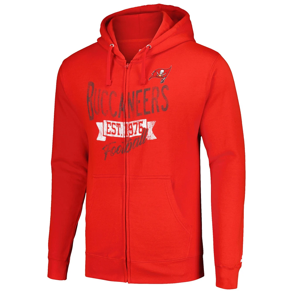 Men's Starter Red Tampa Bay Buccaneers Domestic Post Season Full-Zip Hoodie