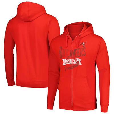 Men's Starter Red Tampa Bay Buccaneers Domestic Post Season Full-Zip Hoodie