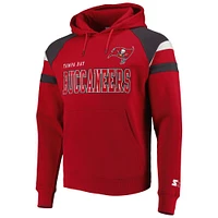 Sweat à capuche raglan Starter Red Tampa Bay Buccaneers Draft Fleece pour homme