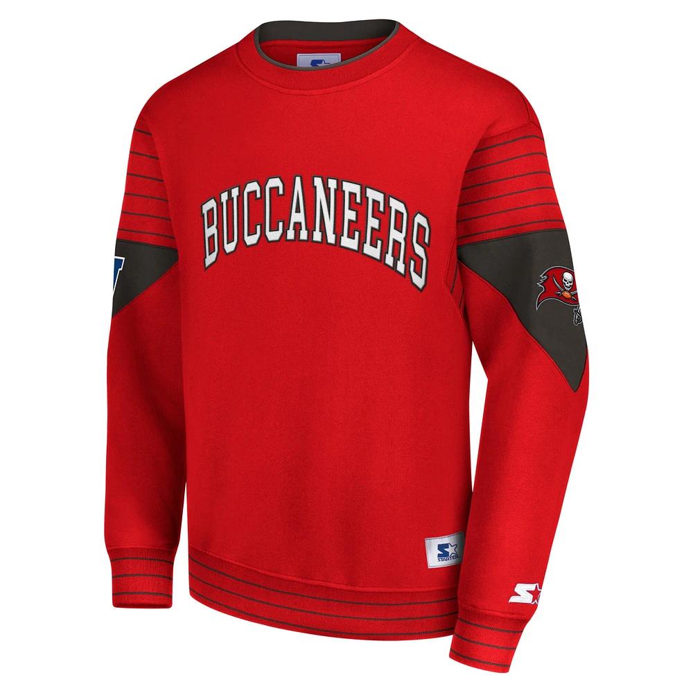 Men's Starter Red Tampa Bay Buccaneers Face-Off Pullover Sweatshirt