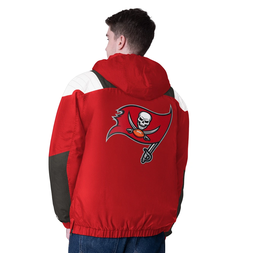 Men's Starter Red Tampa Bay Buccaneers Half-Zip Pullover Hoodie Jacket