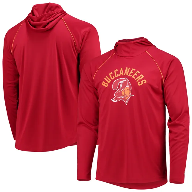 Starter Men's Heathered Pewter, Red Tampa Bay Buccaneers Extreme Fireballer Pullover Hoodie - Pewter, Red