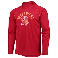 Men's Starter Red Tampa Bay Buccaneers Throwback Raglan Hoodie Long Sleeve T-Shirt