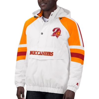 Men's Starter White/Orange Tampa Bay Buccaneers Thursday Night Lights Half-Snap - Hoodie Jacket