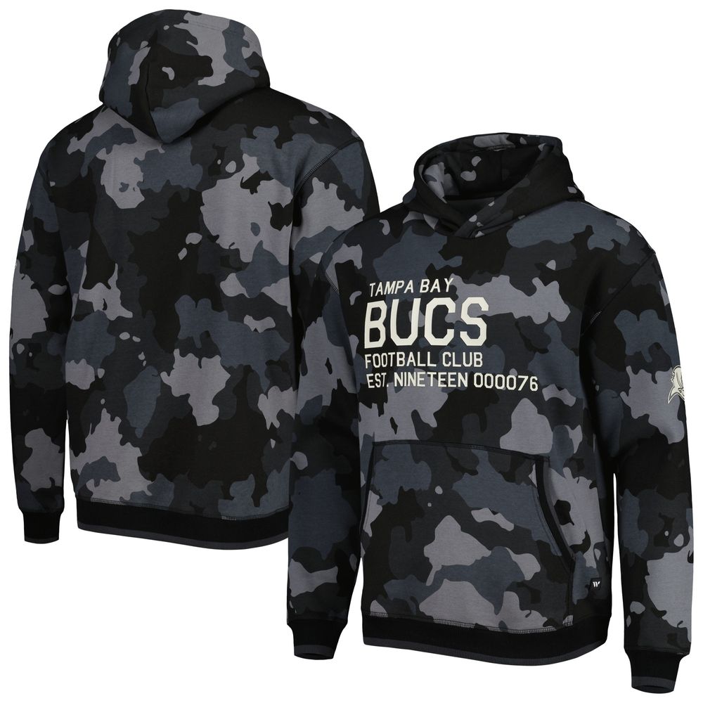 Men's The Wild Collective Black Tampa Bay Buccaneers Camo Pullover Hoodie