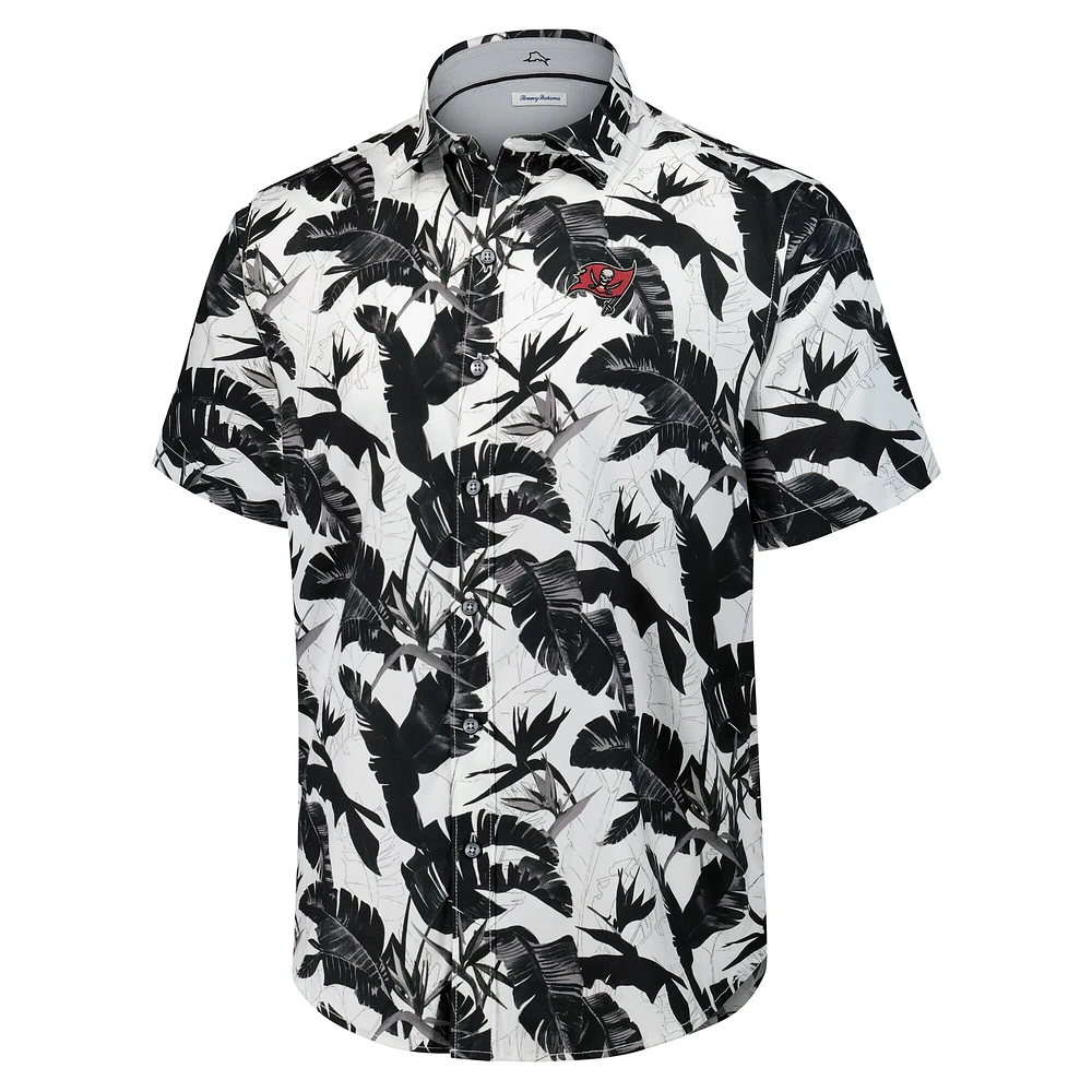 Chemise boutonnée noire Tommy Bahama pour homme des Buccaneers de Tampa Bay Sunnyvale Blooms Camp