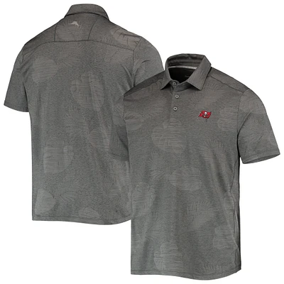 Polo pour homme Tommy Bahama gris Tampa Bay Buccaneers Palm Coast Delray Frond Allover IslandZone