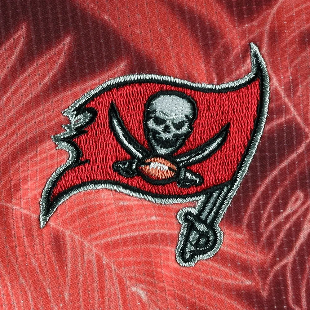Men's Tommy Bahama Red Tampa Bay Buccaneers Big & Tall Coast Luminescent Fronds Camp IslandZone Button-Up Shirt