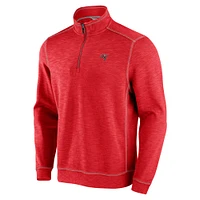 Sweat-shirt à demi-zip Tommy Bahama rouge Tampa Bay Buccaneers Big & Tall Tobago pour homme