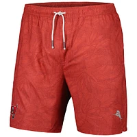 Men's Tommy Bahama  Red Tampa Bay Buccaneers Naples Layered Leaves Swim Shorts