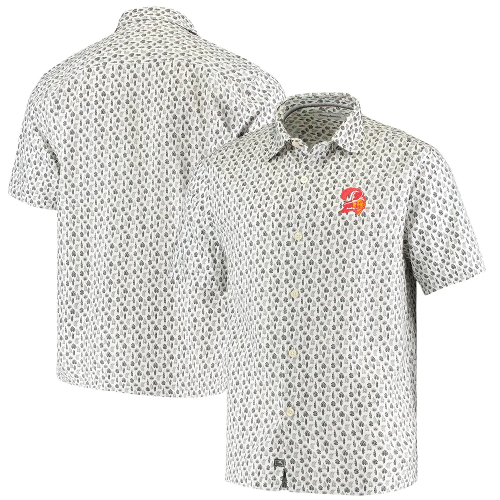 Lids Tampa Bay Buccaneers Tommy Bahama Baja Mar Throwback Woven Button-Up  Shirt - White