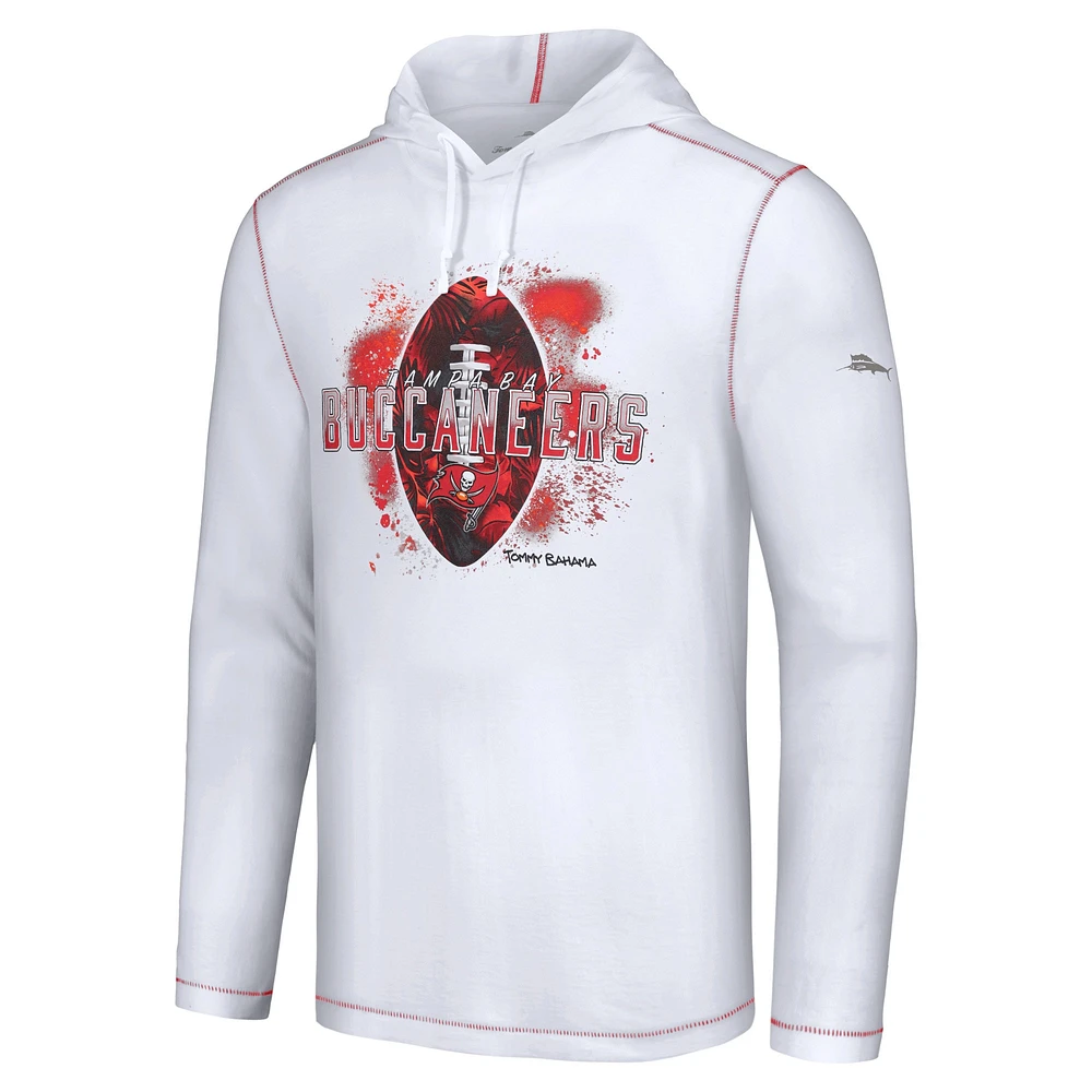 Men's Tommy Bahama White Tampa Bay Buccaneers Graffiti Touchdown Pullover Hoodie