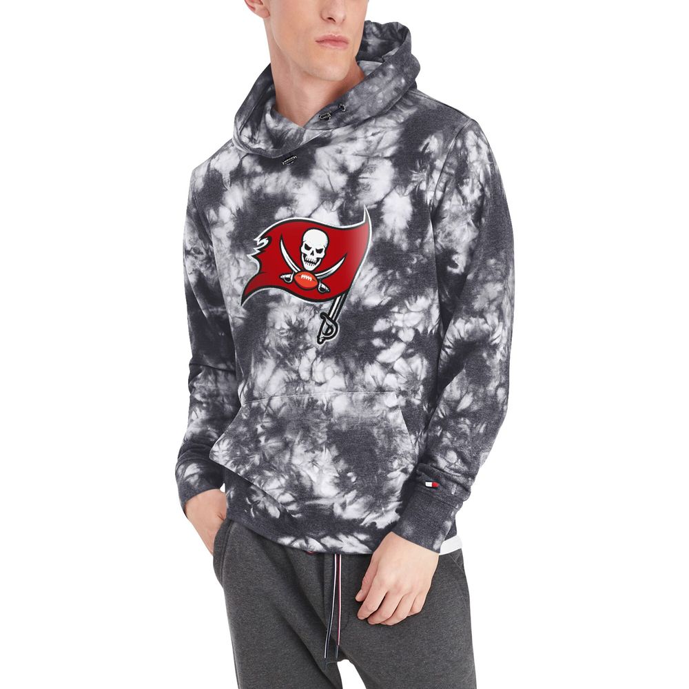 Men's Tommy Hilfiger Black Tampa Bay Buccaneers Stanley Tie-Dye - Pullover Hoodie