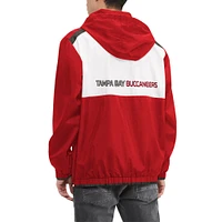 Men's Tommy Hilfiger Red/White Tampa Bay Buccaneers Carter Half-Zip Hooded Top