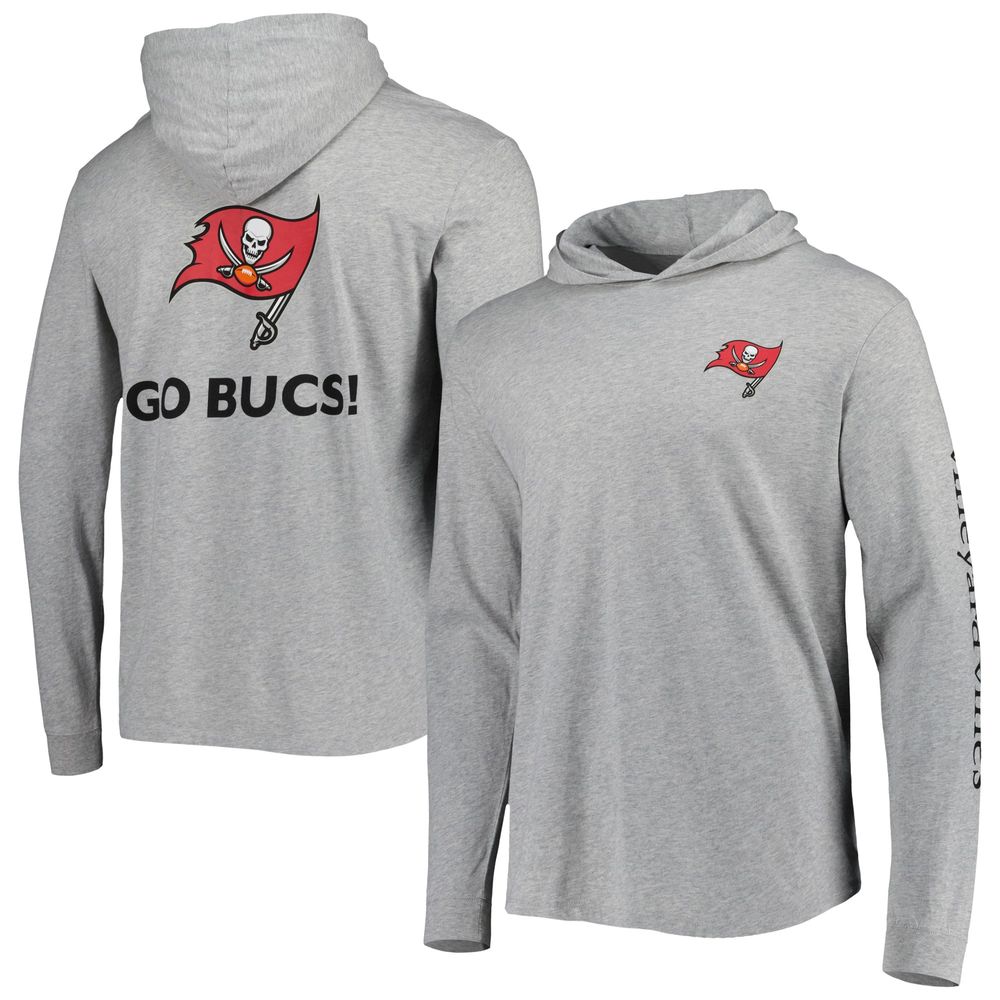 Men's Vineyard Vines Heathered Gray Tampa Bay Buccaneers Local Long Sleeve Hoodie T-Shirt