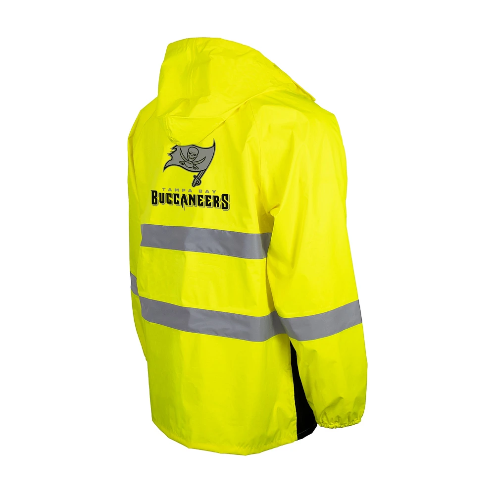 Men's Yellow Tampa Bay Buccaneers Hi-Vis Safety Waterproof Rainshell Full-Zip Hooded Jacket