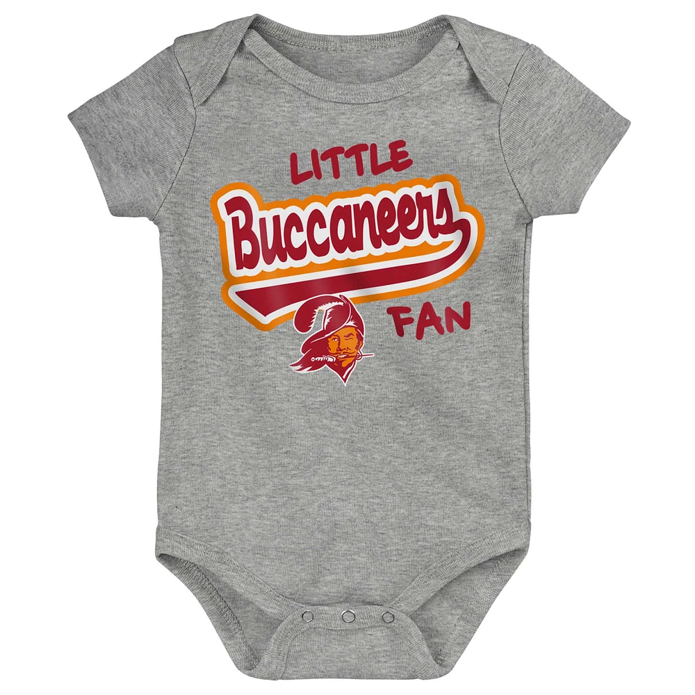 Newborn & Infant Heather Gray Tampa Bay Buccaneers Retro Little Baller Bodysuit