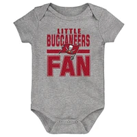 Newborn & Infant Heathered Gray Tampa Bay Buccaneers Little Fan Bodysuit