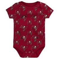 Newborn & Infant Red/Heather Gray Tampa Bay Buccaneers Two-Pack Double Up Bodysuit Set