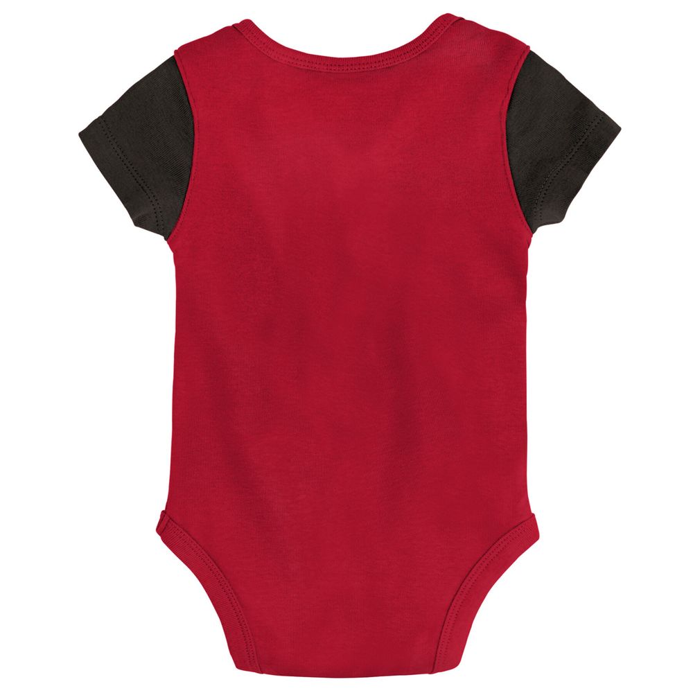 Newborn & Infant Red/Pewter Tampa Bay Buccaneers 3-Piece Little Champ Bodysuit Bib Booties - Set