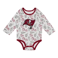 Newborn & Infant Tampa Bay Buccaneers Little Champ Long Sleeve Bodysuit, Pants Cuffed Knit Hat 3-Piece Set