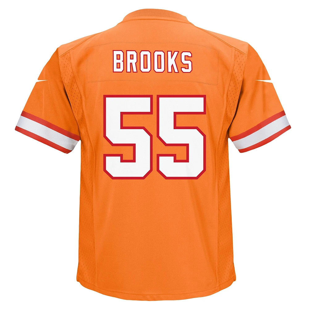 Maillot de jeu joueur retraité Nike Derrick Brooks Orange Tampa Bay Buccaneers pour enfants d'âge préscolaire