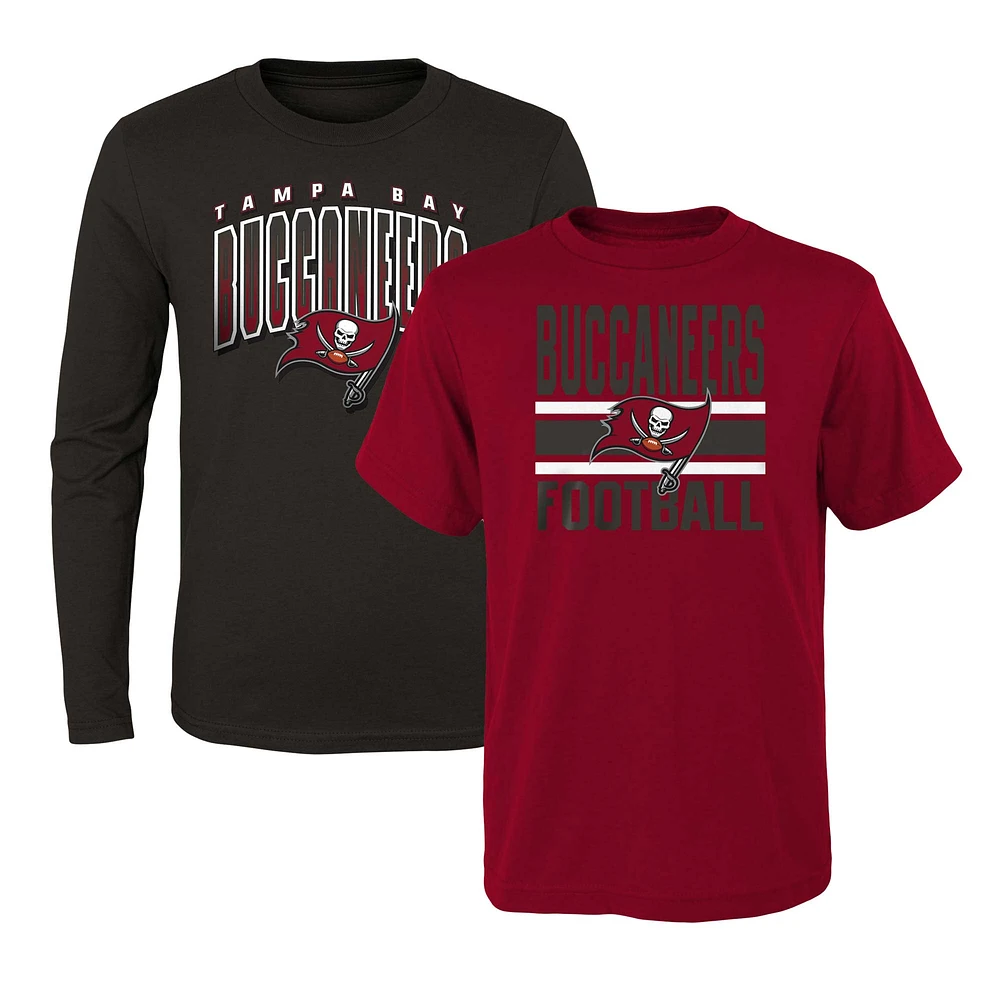 Ensemble de t-shirts préférés des fans Buccaneers Tampa Bay rouge/étain préscolaire