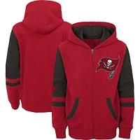 Sweat à capuche entièrement zippé rouge Tampa Bay Buccaneers Stadium préscolaire