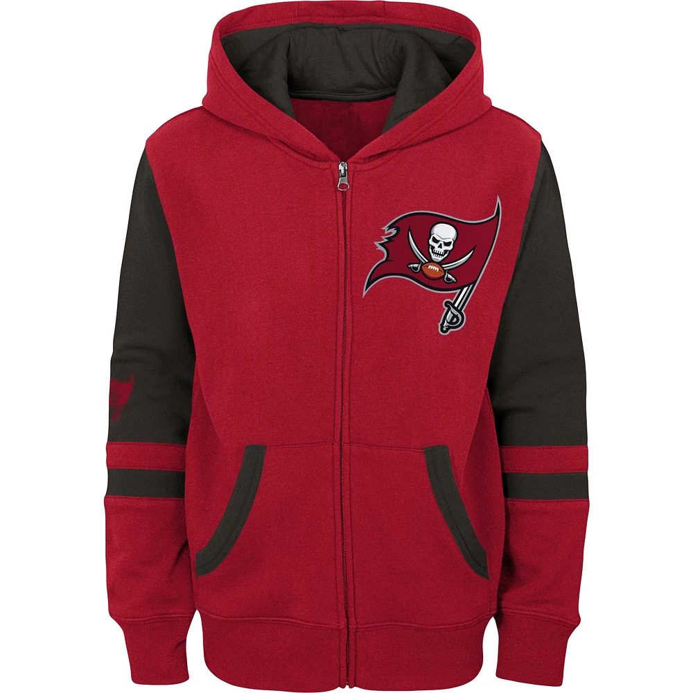 Sweat à capuche entièrement zippé rouge Tampa Bay Buccaneers Stadium préscolaire