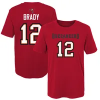 Youth Tom Brady Red Tampa Bay Buccaneers Mainliner Player Name & Number  T-Shirt