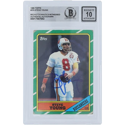 V106832 Bucs Steve Young Tampa Bay Buccaneers Autographié 1986 Topps #374 Beckett Fanatics Witnessed Authenticated 10 Rookie Card Steve Young AUT TPP TRADING CARDS 45666 AUTTRC CA01F06944 #27