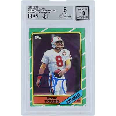 V106832 Bucs Steve Young Tampa Bay Buccaneers Autographié 1986 Topps #374 Beckett Fanatics Witnessed Authentifié 6/10 Rookie Card Steve Young AUT TPP TRADING CARDS 45666 AUTTRC CA01F06946 #29