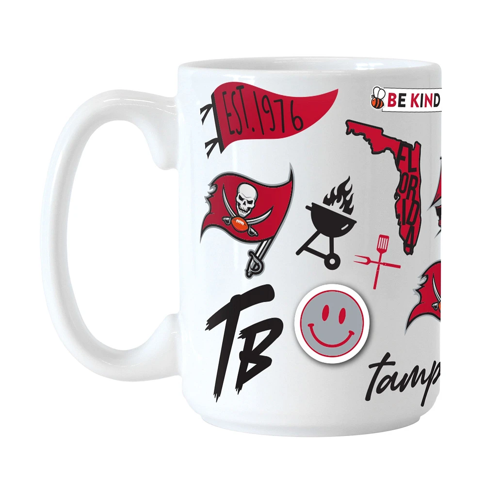 Boucaniers de Tampa Bay 15 oz. Tasse en céramique indigène