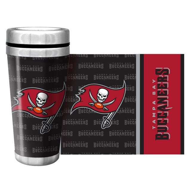 Boucaniers de Tampa Bay 16oz. Tasse de voyage avec papier peint complet