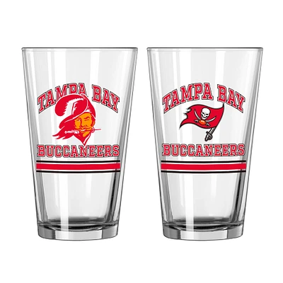 Boucaniers de Tampa Bay 16oz. Verre à pinte, paquet de deux